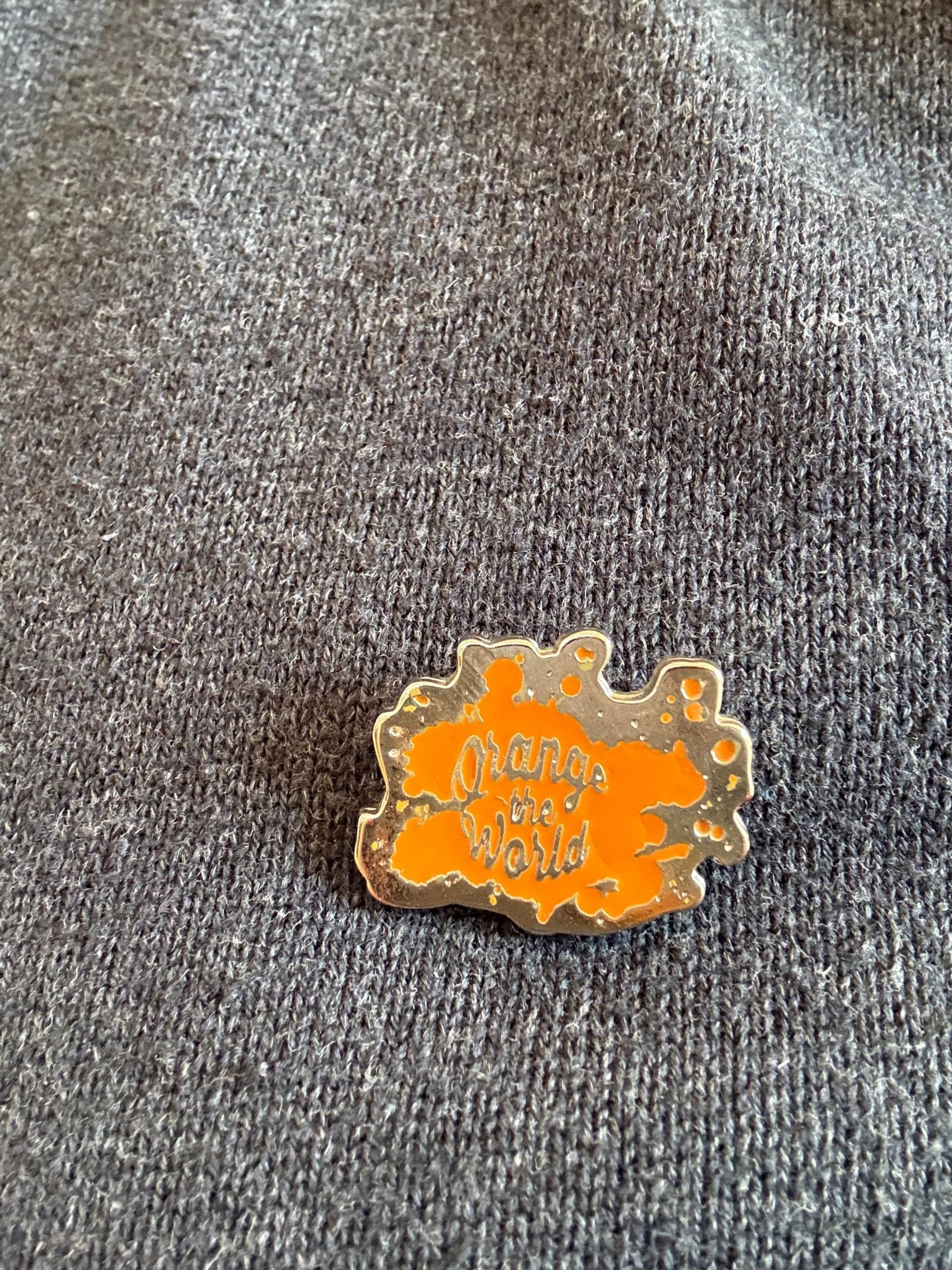 orange the world pin