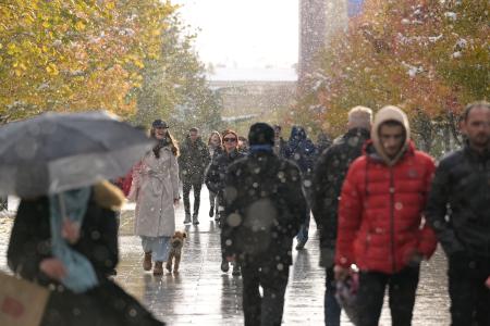 Pristina in the rain